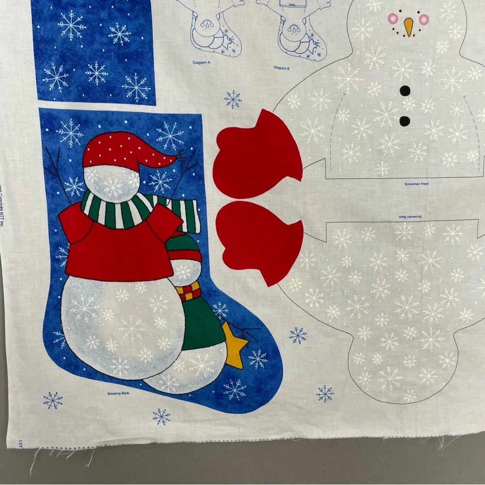Vintage Cut and Sew Christmas Stocking 3-D Snowman Snow Buddies Kid Project #K23